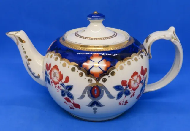 Gaudy Welsh vintage Victorian antique teapot