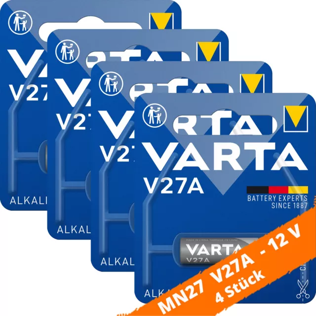 4 x Varta V27A MN27 A27 L828 GP27A 4227 Alkaline Knopfzelle Batterie 12V