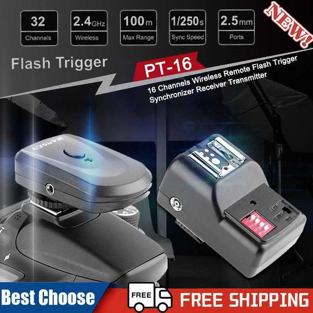 Hot Shoe Flash Lámpara 16 Canales Radio Inalámbrica Remoto Speedlite Disparador de Flash