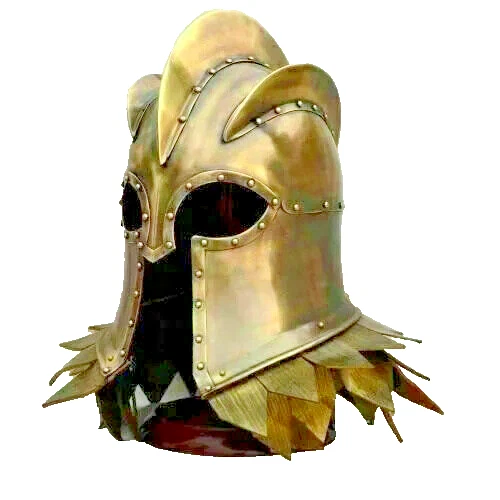 Casque De Chevalier Médiéval Fermé - Acier Doux - Pour Costume LARP Ou Déco - Circonférence 64cm