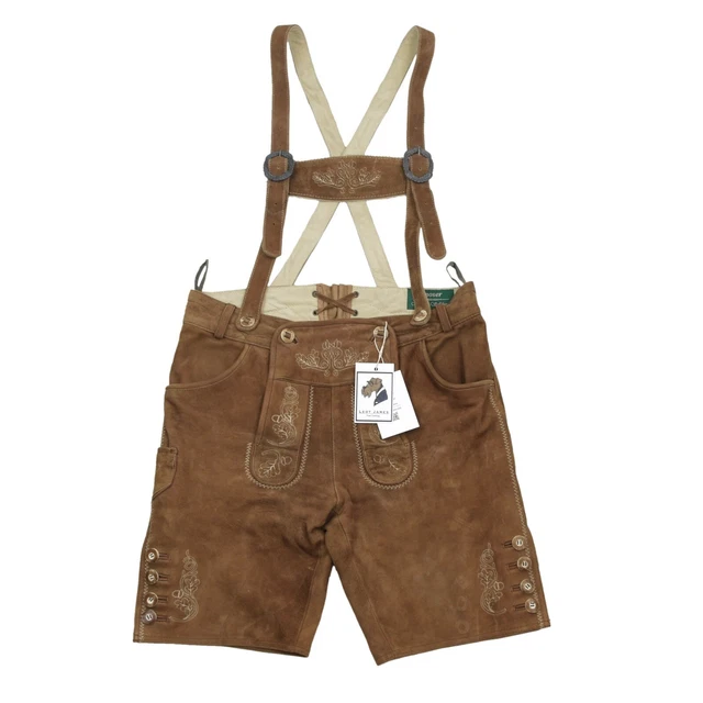 H. MOSER SALZBURG Lederhosen Gr 50 Suede Leather Tracht Fest Braun Oktoberfest