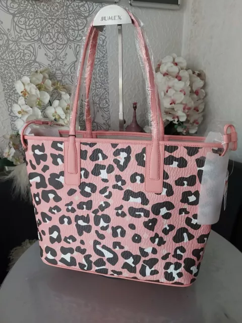 Original MCM Shopper Tasche Leopard Blossom pink NEU mit Rechnung NP 750 € 3