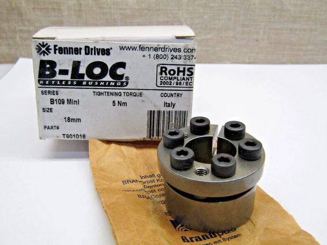 B-Loc Fenner Drives B109 Mini 18mm Keyless Bushing T901016