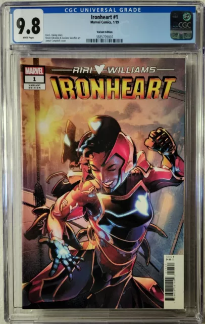 Ironheart #1 Campbell Variant 1:25 Riri Williams CGC 9.8 White Pages Iron Man