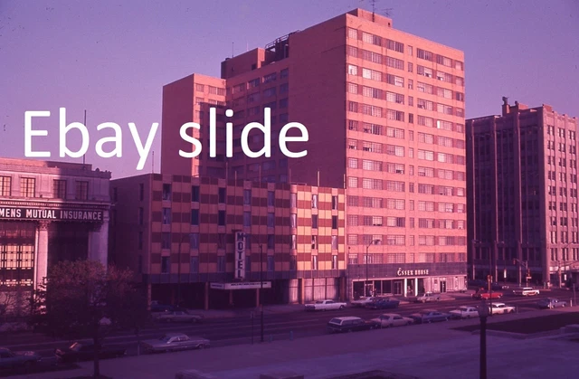 8 orig 1968 35mm Ektachrome slides - Indianapolis, IN downtown street scenes
