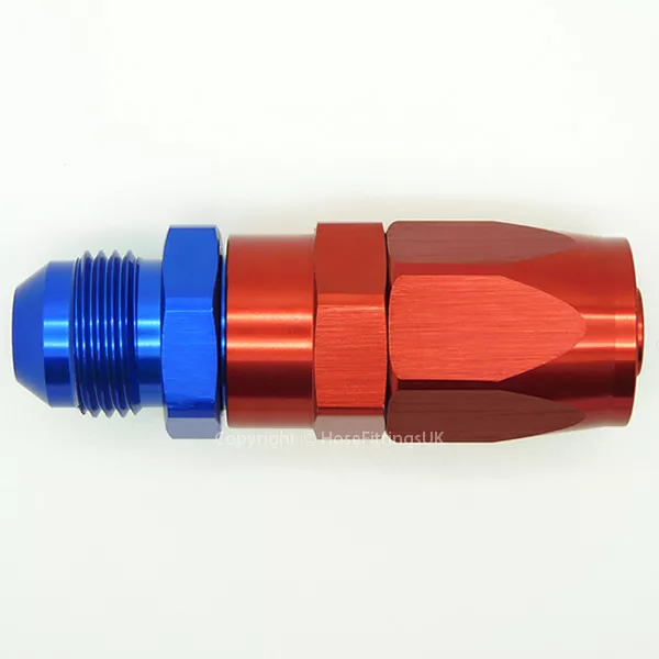 AN-8 8AN MALE FLARE to Straight Swivel FAST FLOW Fuel Oil Braided Hose Fitting