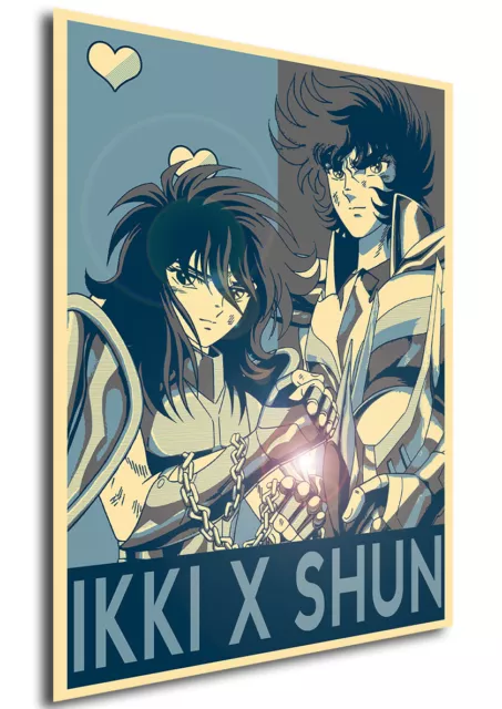 Saint Seiya Poster Phoenix Ikki Two Color Background Close Up 18inx12in