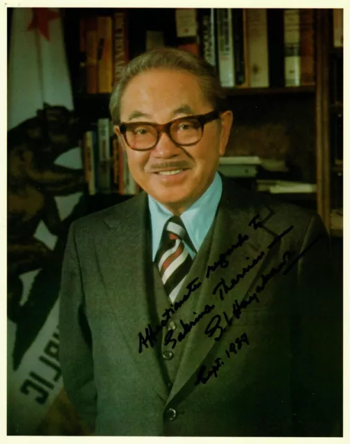 “California Senator" S. I. Hayakawa Signed 8X10 Color Photo