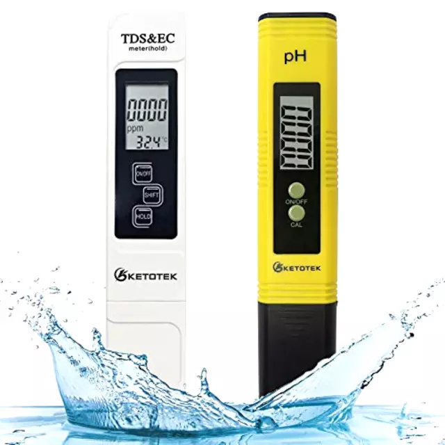 KETOTEK Digital Water TDS Meter PH PPM Tester has TDS-EC-Temp 3-in-1 Aquariums