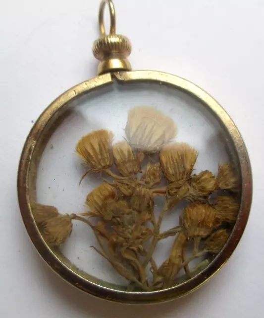 ancien pendentif porte photo secrets à système couleur or début XX èm bijou 2168