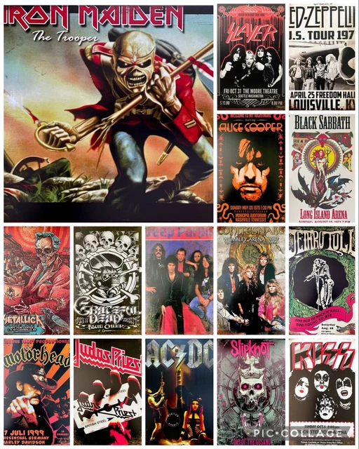 Große Retro Replik Metall Wandschilder Musik Pop Gruppen Rockbands UK Verkäufer