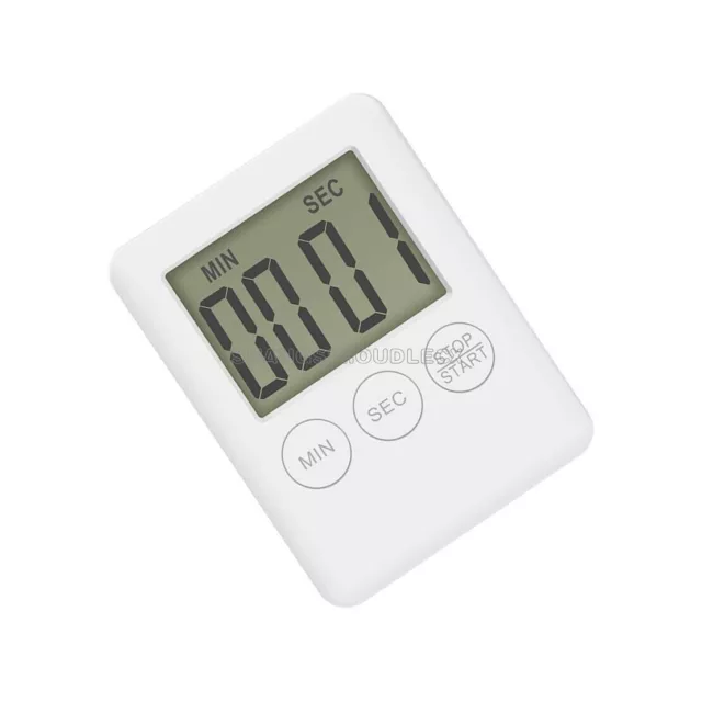 White LCD Digital Kitchen Cooking Timer Count-Down Up Clock Loud Alarm Magnetic