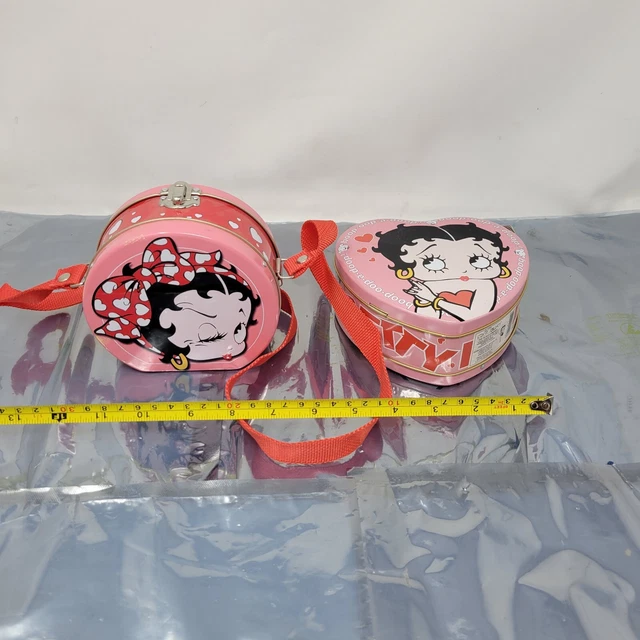 Pink Betty Boop Snack Bag Tin Petite Lunch Box 2000/1999 Bundle g1