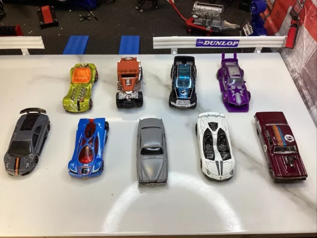 Hot Wheels job lot X9 Collectible 1:64 Scale Die Cast Model Cars. Unboxed