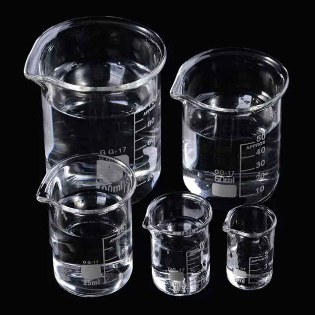 Glass Beaker 5-3000ml Borosilicate Glass Laboratory Measuring Glassware Scho