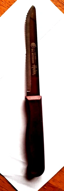 scharfes Messer mit Wellenschliff,Griff weinrot,Länge ca.22,5cm,Klinge 12cm~NEU!