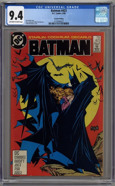 Batman #423 Cgc 9.4 Off-White To White Pages Dc Comics 1988