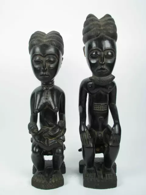 GothamGallery Fine African Art - Ivory Coast Kulango Couple Seated Figures K 2