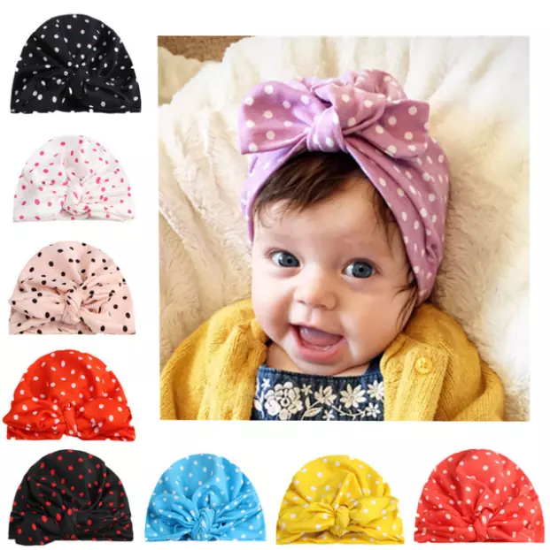 Baby Infant Newborn Toddler Hat Cap Beanie Bow Knot Tie Comfy Turban Wrap