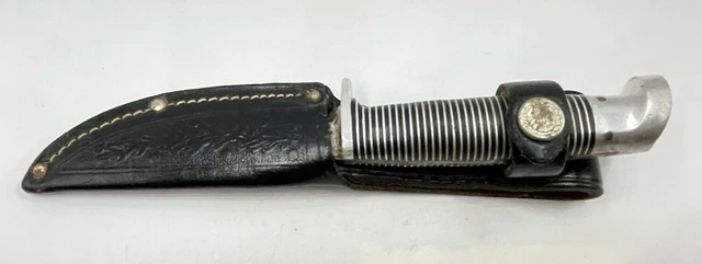 Vintage Western F48B Fixed 3" Blade Hunting Knife with Leather Belt Sheath 10