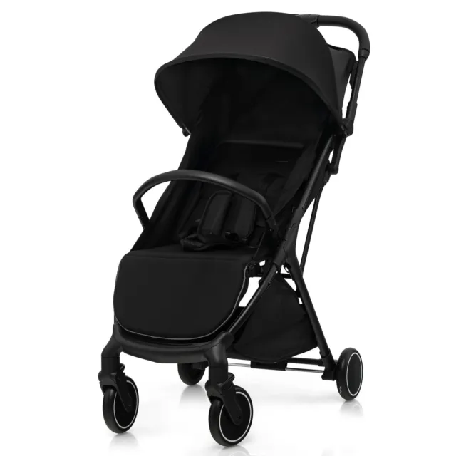 Foldable Baby Stroller Pushchair Pram Toddler Buggy Adjustable Backrest Canopy 3