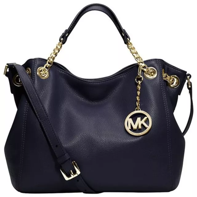 MICHAEL MICHAEL KORS Genuine Black Jet Set Gold Chain Medium