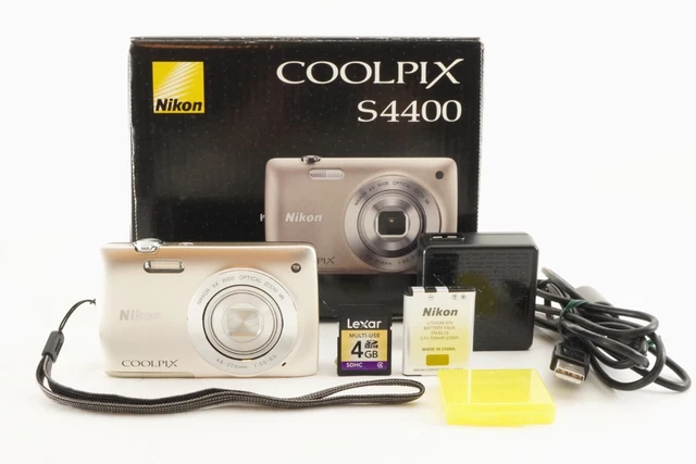 3252 NIKON COOLPIX S4400 Silver Digital Camera Excellent