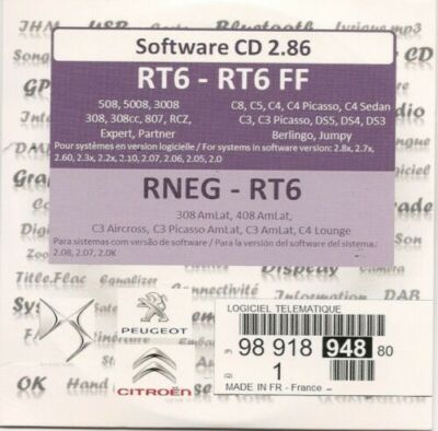 Mise à Jour cd 2.86 Firmware software Système Multimédia Peugeot-Citroen-V.2.86