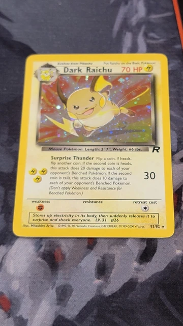 Pokemon TCG Dark Raichu 83/82 Team Rocket Unlimited Holo Rare WOTC LP