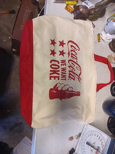 Coca-Cola “We Want Coke” Canvas Tote Bag and Wristlet Beach Pool Bag New