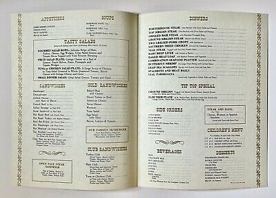 1970S ROCHESTER NEW York Tip-Top Restaurant Sample Menu Diner Vintage ...