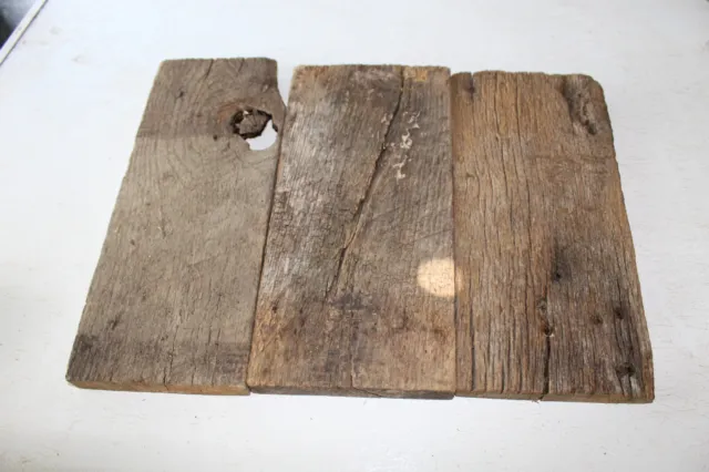 3 Pcs Reclaimed Weathered Oak Old Barn Board Wood Lumber Rustic Board Crafts Art
