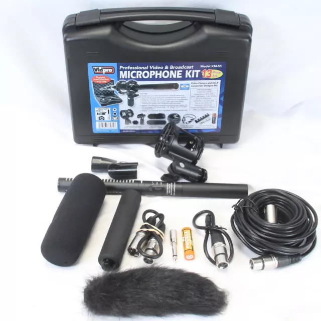 Vidpro XM-55 Condenser Shotgun Microphone Kit Professional Video & Broadcast