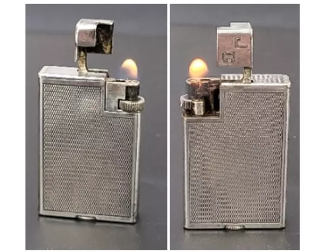 ALFRED DUNHILL  BRIQUET  ESSENCE SAVORY EN PLAQUÉ ARGENT GRAND MODÈLE - H 5 cm