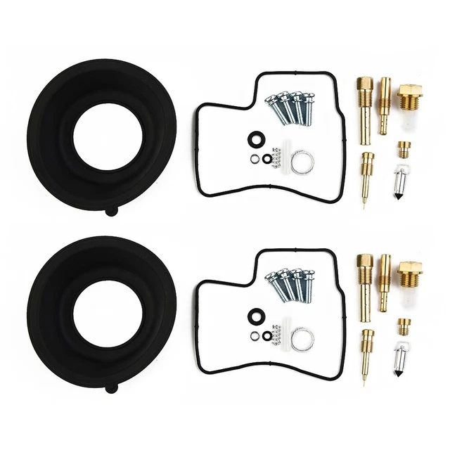 Lot De 2 Kits De Réparation De Carburateur Avec Diaphragme Flottant De Rechange Pour Honda Shadow 500 VT500C 1983-1986