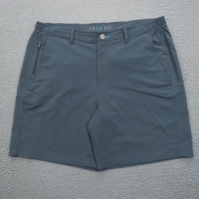 Free Fly Shorts Mens XL Blue 7" Stretch Performance Chino Casual Hybrid Bamboo