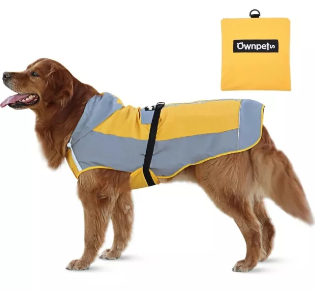 REFLECTIVE FOLDABLE DOG Raincoat Hoodie , Adjustable Waterproof Jacket ...