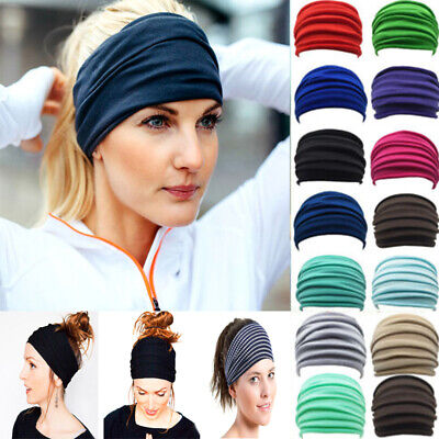 S/V Bandeau de Yoga Sweat-Absorbant Dames imprimé Bandeau bohème avec Une enveloppe de tête de Sport élastique Large 