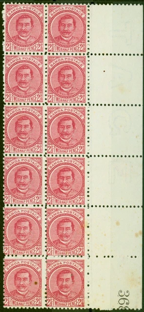 Samoa 1900 2 1/2d Deep Rose-Karmin SG60a Gute MNH Block Of 12