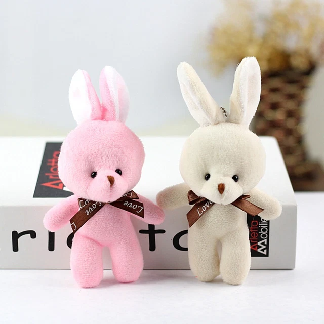 WITH BOW TIE Plush Bunny Toys Connection Stuffed Rabbit Keychain ...