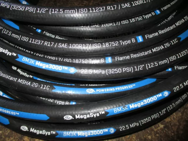 Gates Hydraulic Hose 8M3K 1/2" 100' Feet One Wire Hose Sae 100R17 3000 Psi 2