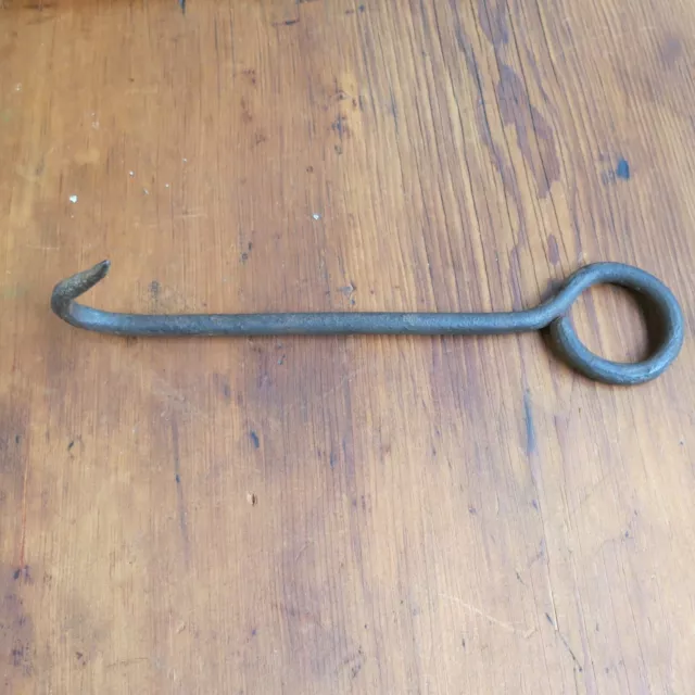Vintage Hook Blacksmith Forged Wrought Iron Large Hook hanger