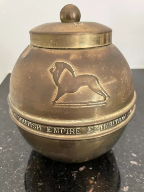 1924 British Empire Exhibition Lipton's Brass Tea Caddy