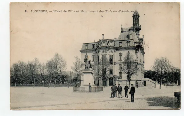 ASNIERES - Hauts de Seine - CPA 92 - l' Hotel de ville  et monument