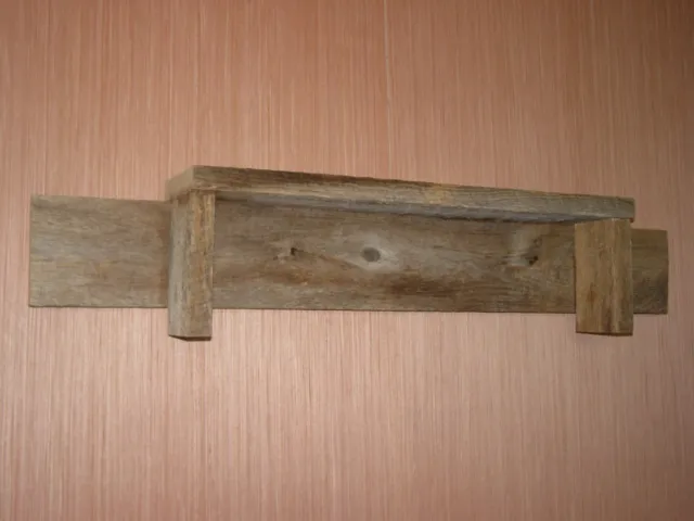 Oak Barn Wood Wall Shelf / Reclaimed Weathered Rustic