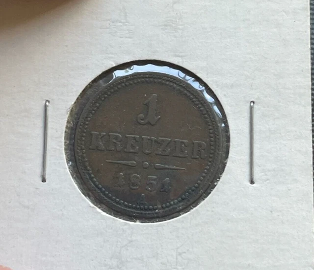 1851 A Austria 1 One Kreuzer