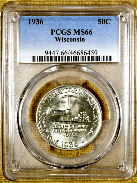 1936 PCGS MS66 Wisconsin Commemorative Half Dollar