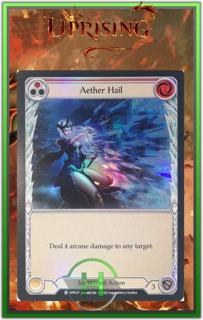 Aether Hail Red Rainbow Foil - FAB:Uprising - UPR127 - Carte Officielle Anglaise