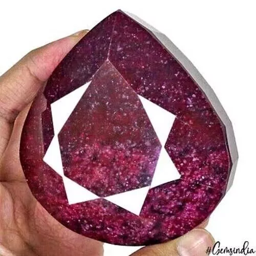 2040 Cts Natural Red Ruby Pear Faceted Huge Museum Size Loose Gem For Meditation 2