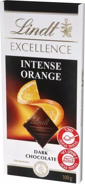 Lindt Excellence Chocolat Noir Intense Orange Produit  Casher 100g